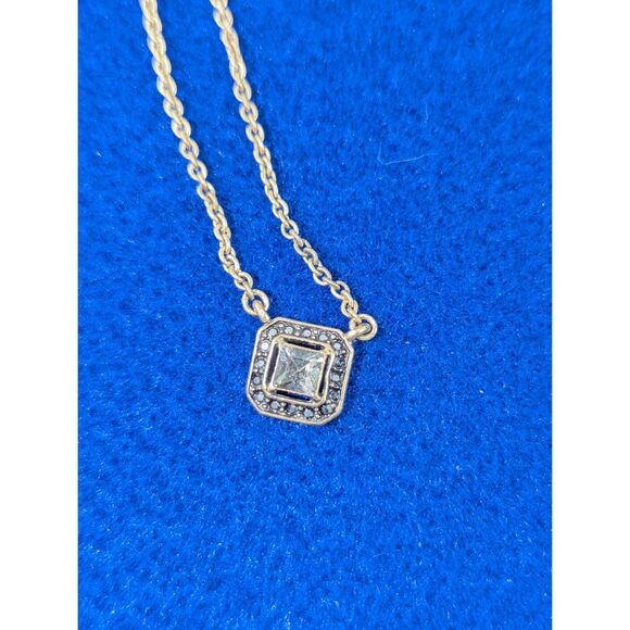 Isabel Square Rhinestone Charm Necklace - Picture 8 of 8